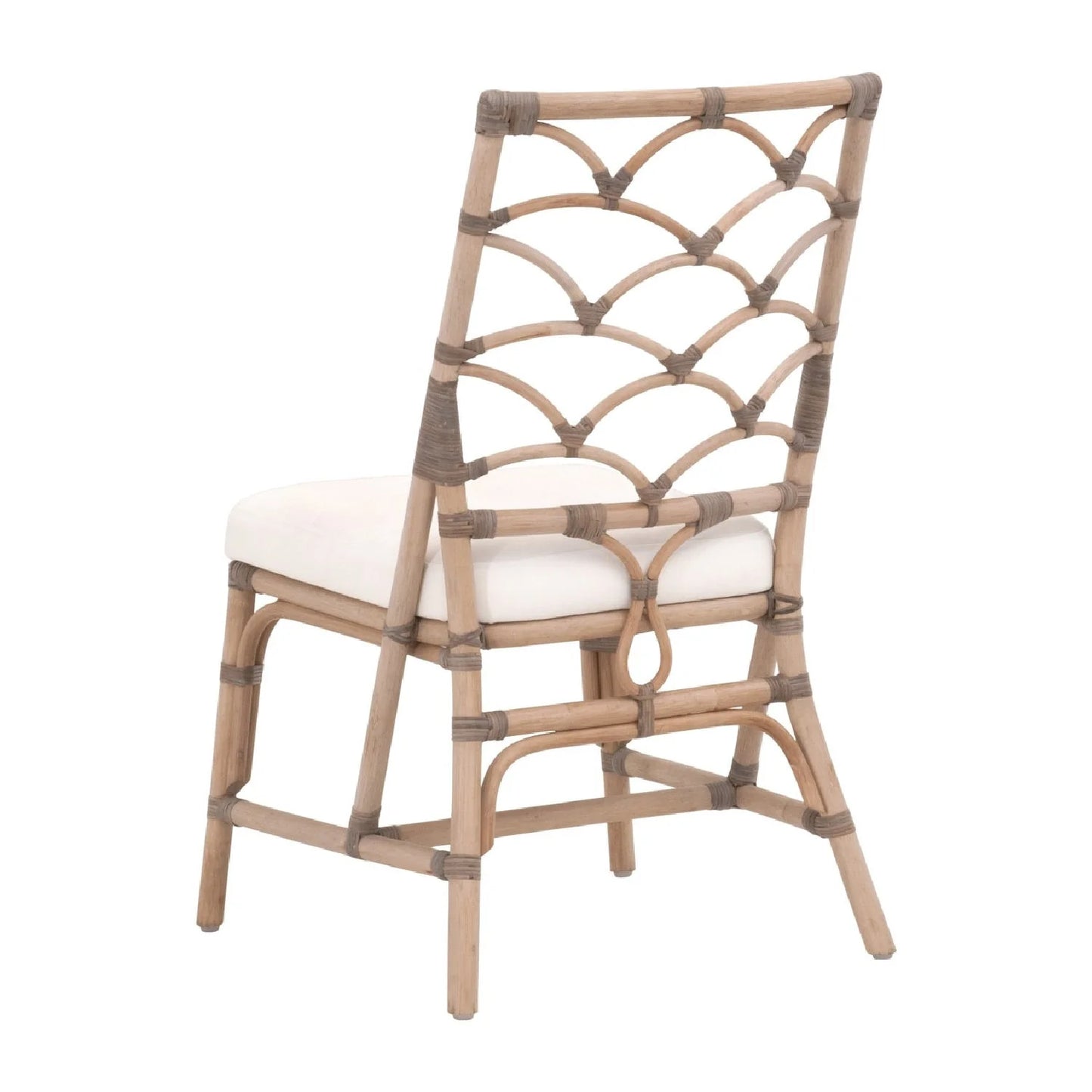 Luxury Matte Gray Rattan Dining Chairs European Style for Villa