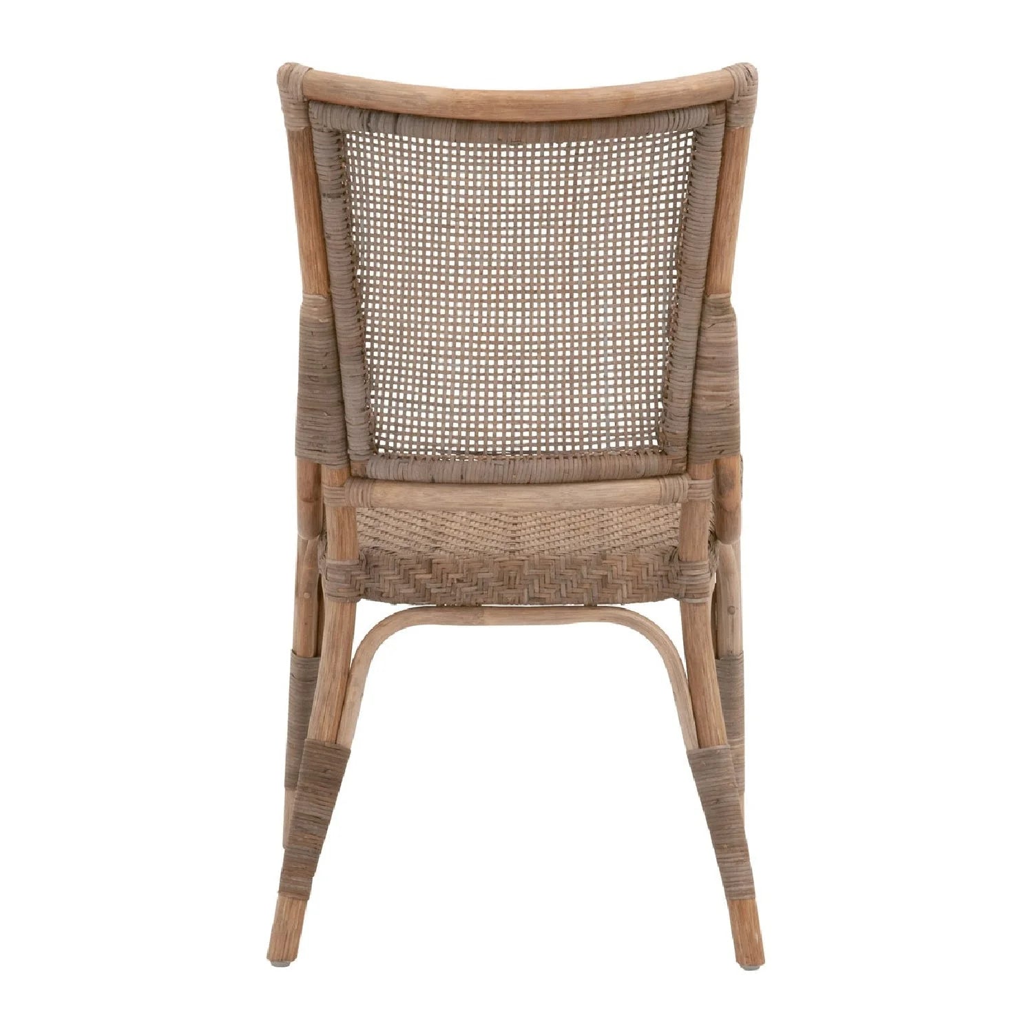 Luxury Matte Gray Rattan Dining Chairs European Style for Villa