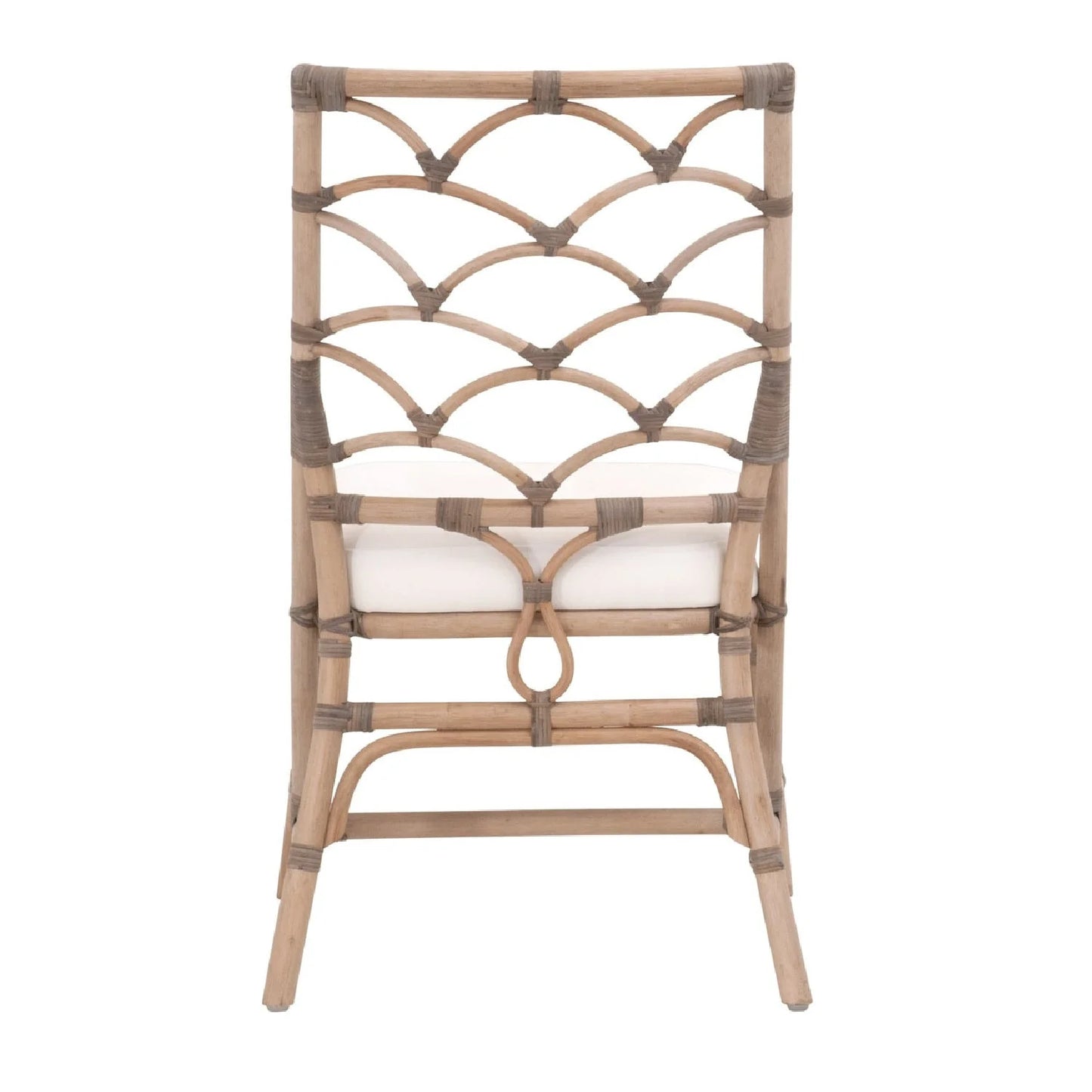 Luxury Matte Gray Rattan Dining Chairs European Style for Villa