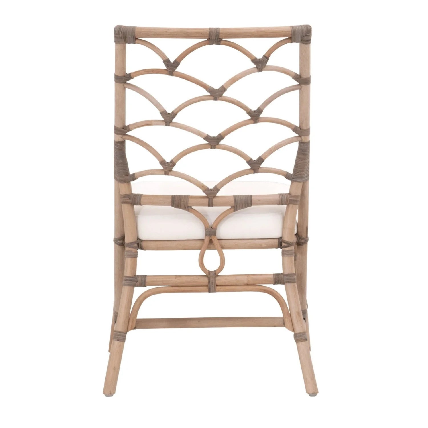 Luxury Matte Gray Rattan Dining Chairs European Style for Villa