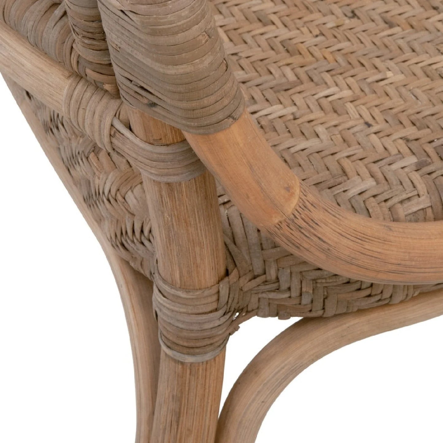 Luxury Matte Gray Rattan Dining Chairs European Style for Villa