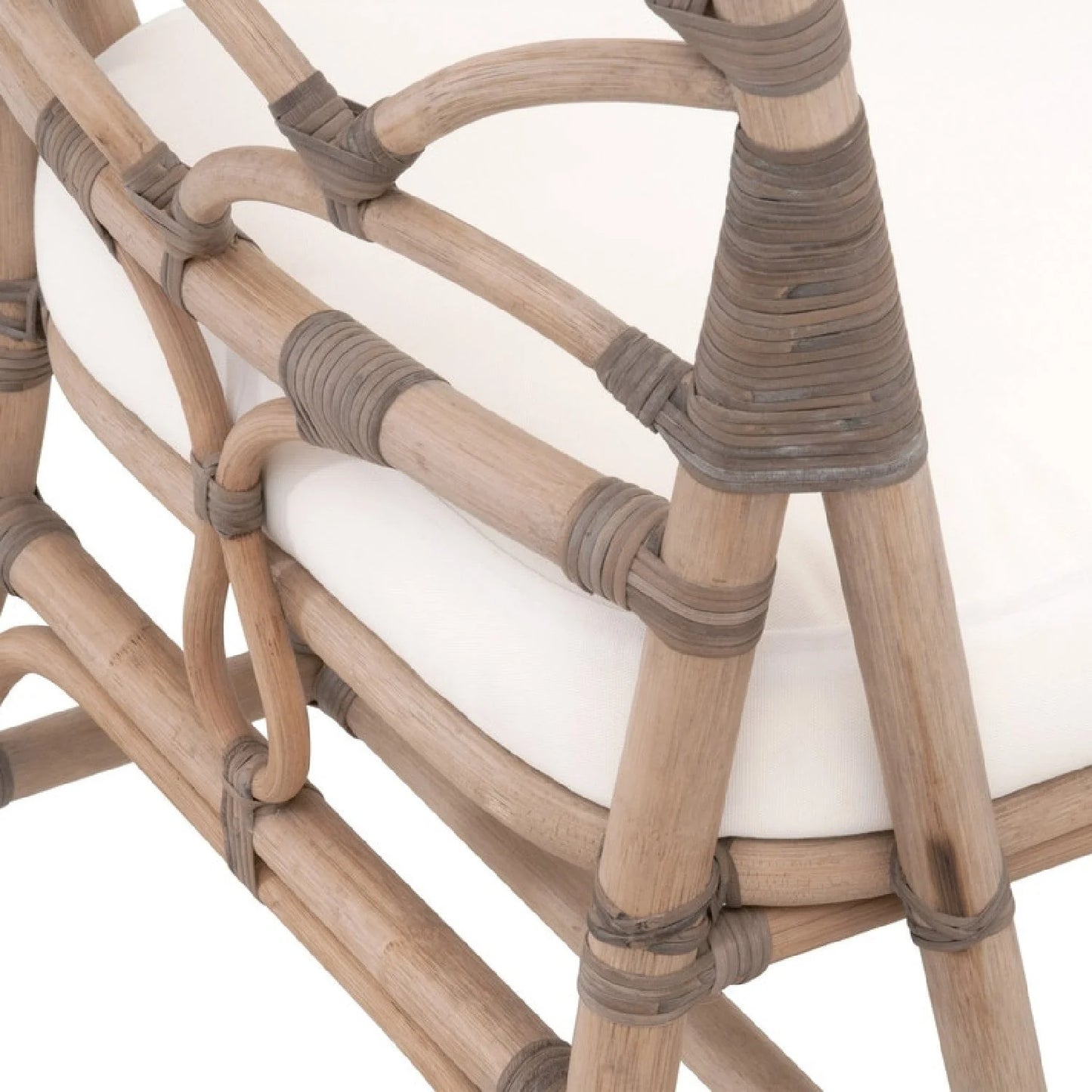 Luxury Matte Gray Rattan Dining Chairs European Style for Villa