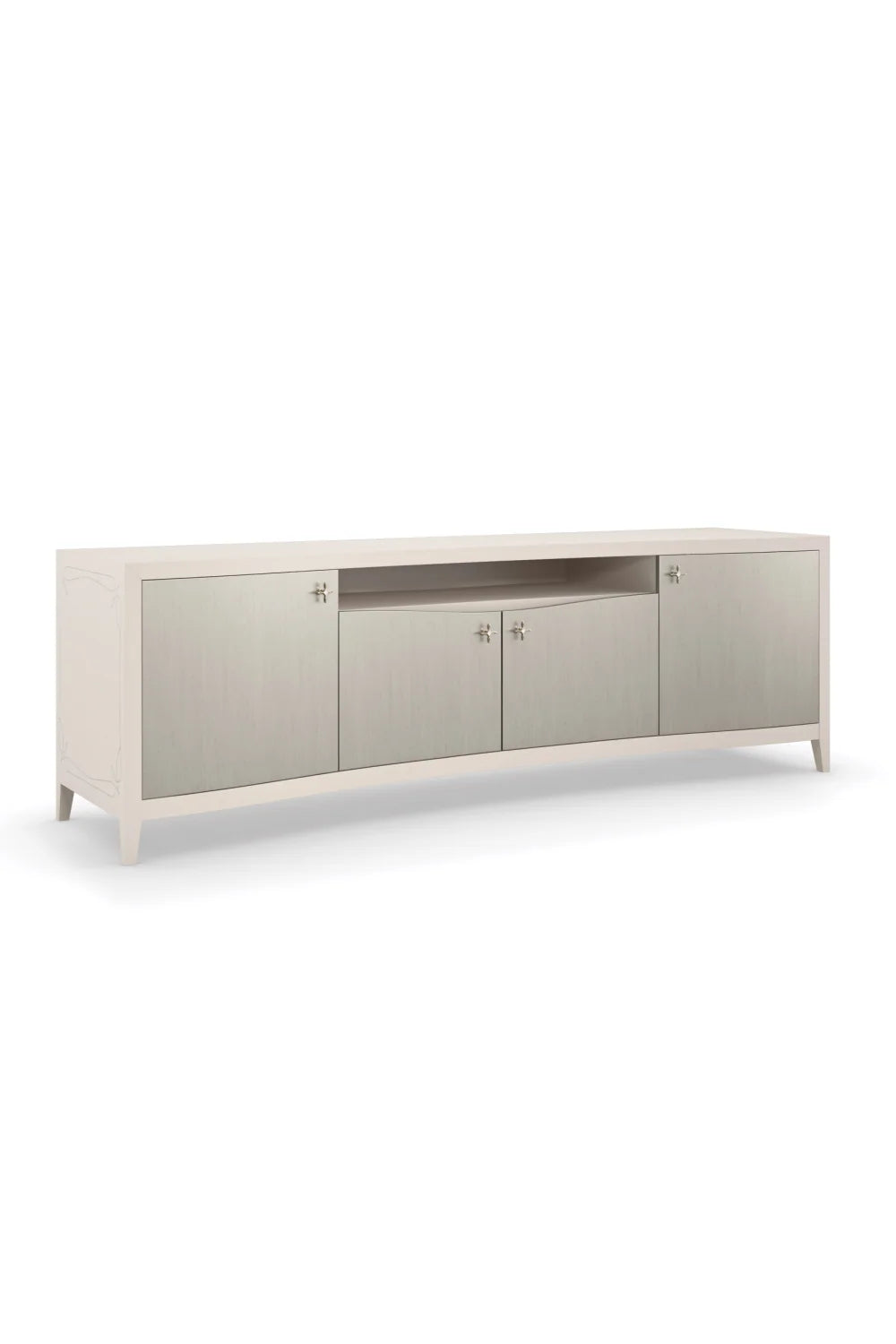 Luxury Matte Pearl 4-Door Sideboard European Style for Villa