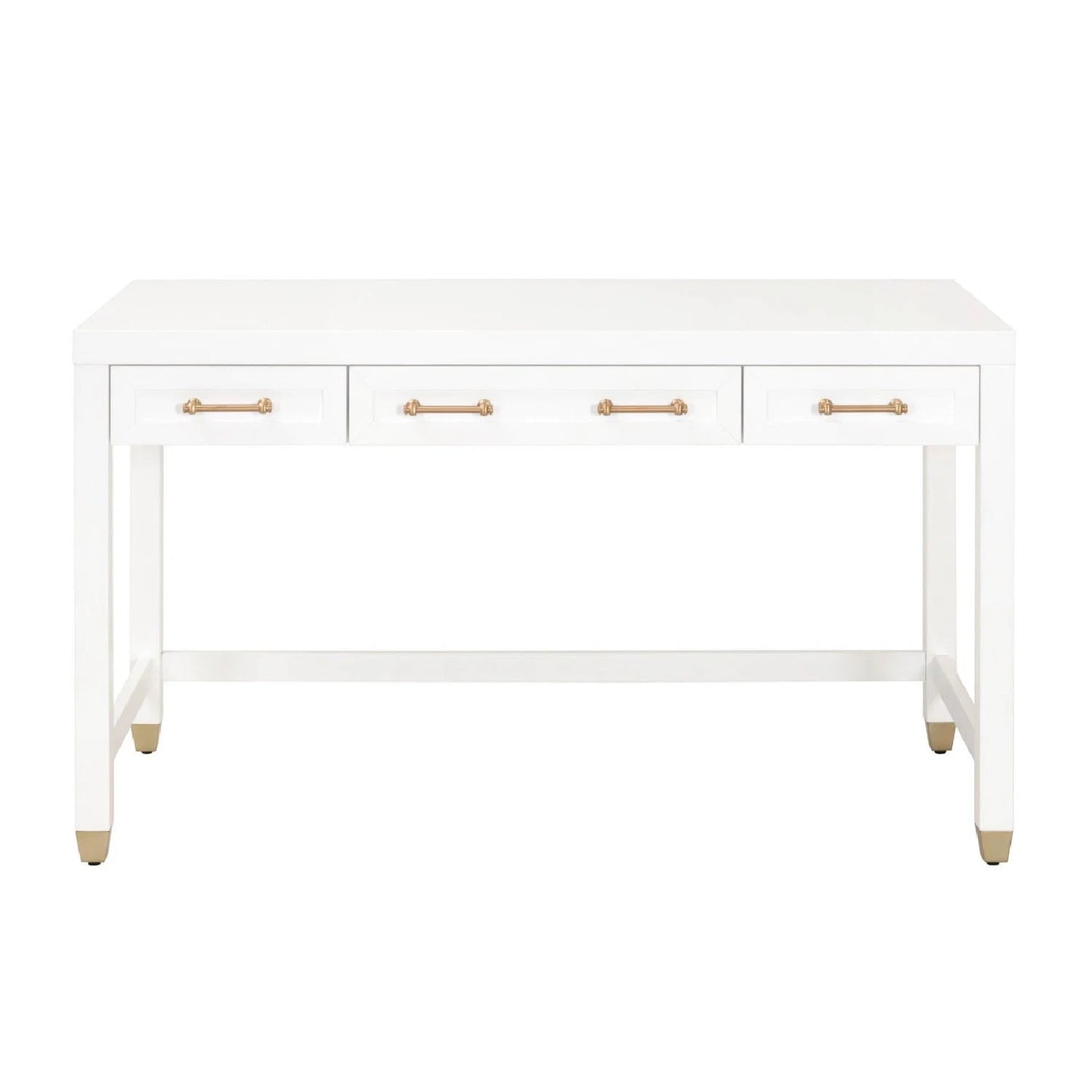 Luxury Matte White 3-Drawer Modern Desk European Style for Villa