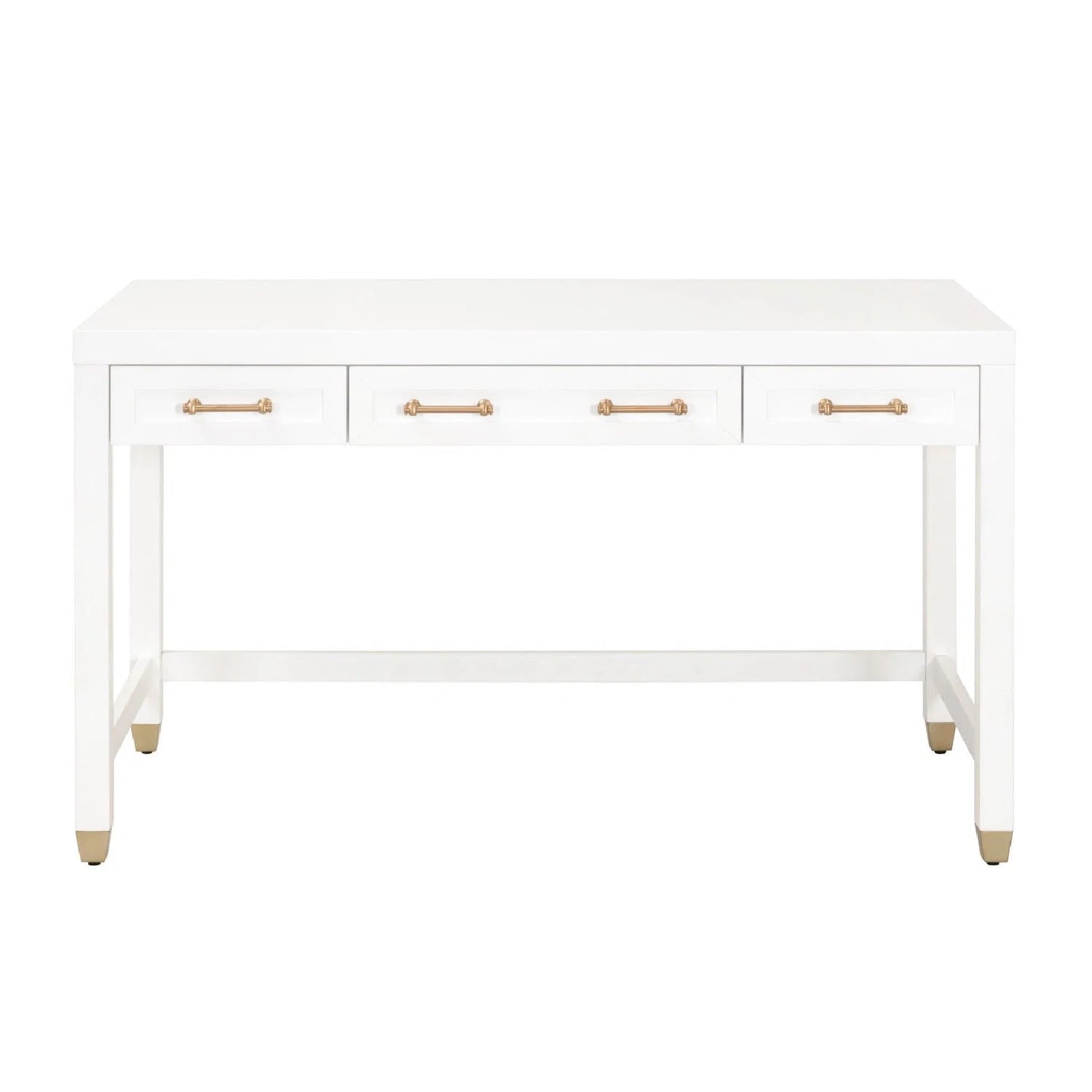 Luxury Matte White 3-Drawer Modern Desk European Style for Villa