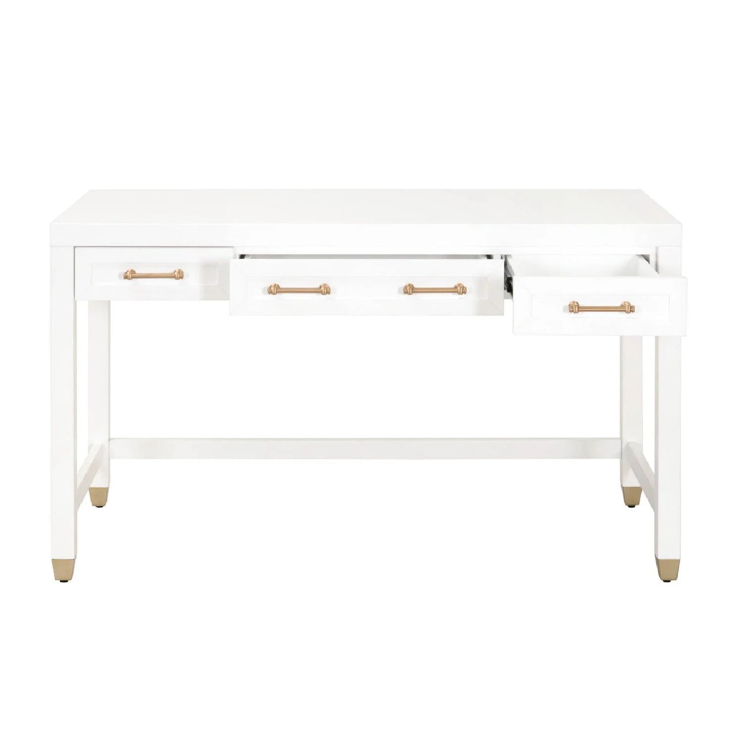 Luxury Matte White 3-Drawer Modern Desk European Style for Villa