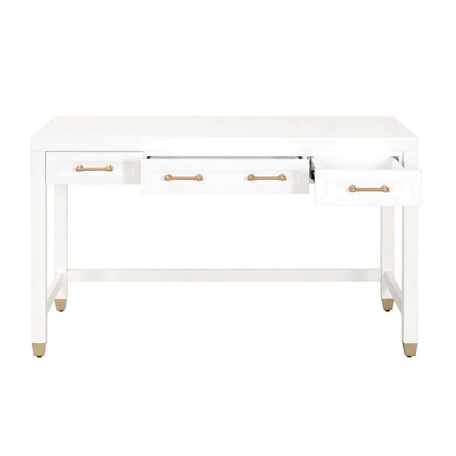 Luxury Matte White 3-Drawer Modern Desk European Style for Villa