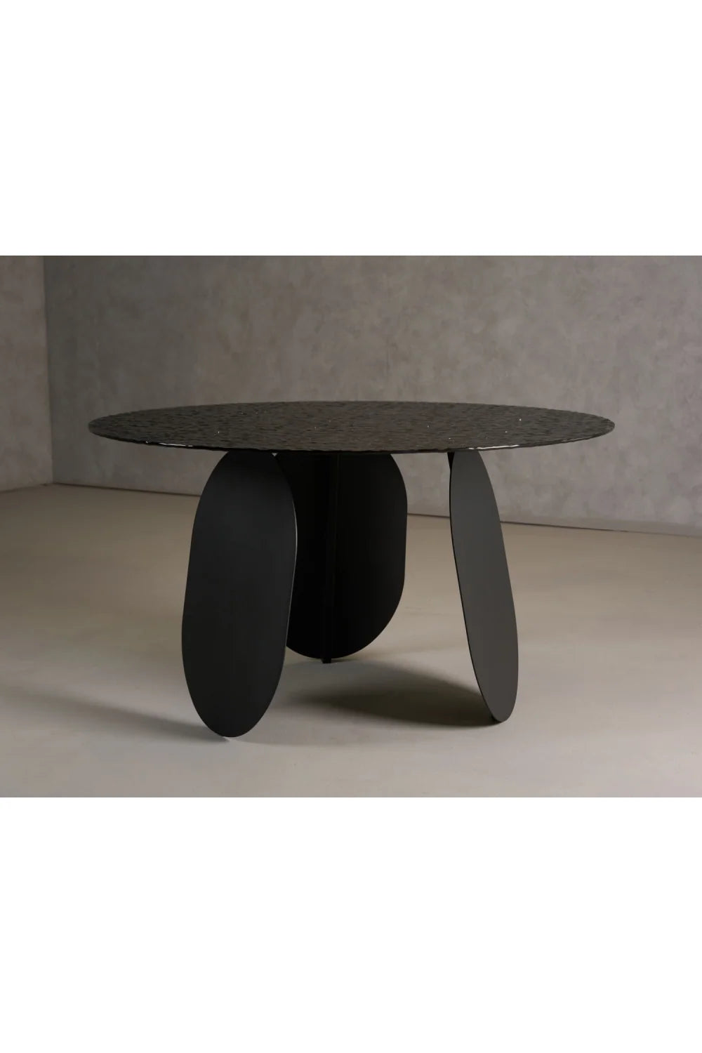 Luxury Maxine Gray Glass Round Dining Table Modern Italian Style for Villa