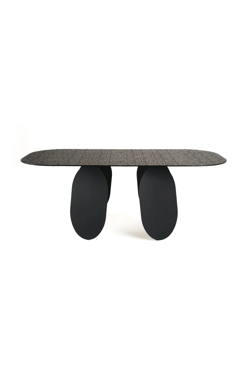 Luxury Maxine Hammered Glass Dining Table Modern Italian Style for Villa