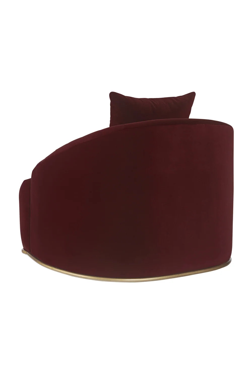 Luxury Merlot Velvet Channel-Tufted Lounge Chair Modern Italian Style for Villa