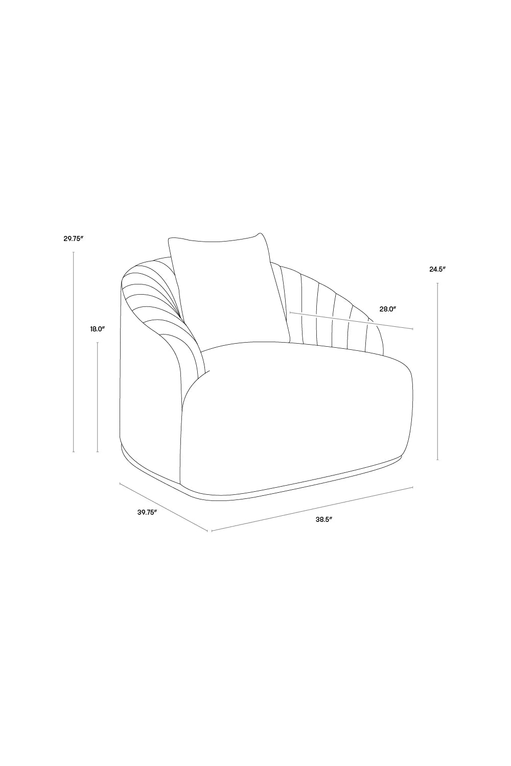 Luxury Merlot Velvet Channel-Tufted Lounge Chair Modern Italian Style for Villa