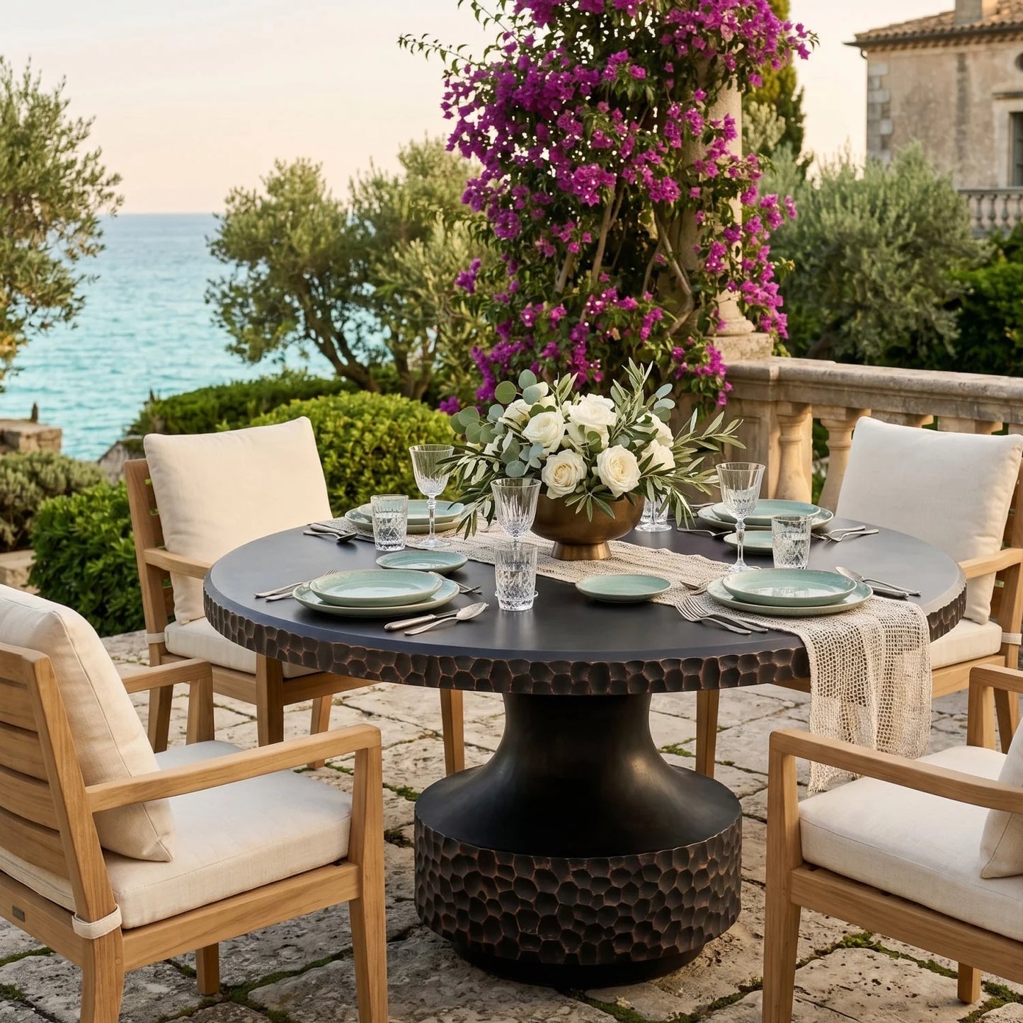 Luxury Mersin Concrete Dining Table Modern Italian Style for Villa