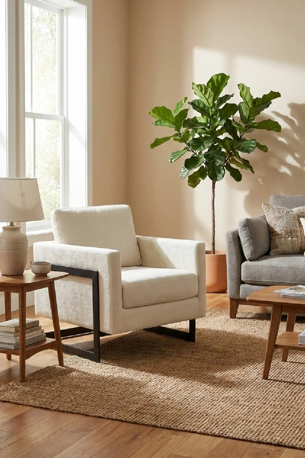 Luxury Metal Framed Accent Chair Modern Italian Style for Villa