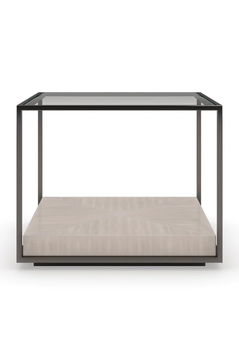Luxury Metal Framed Glass Coffee Table Modern Italian Style for Villa