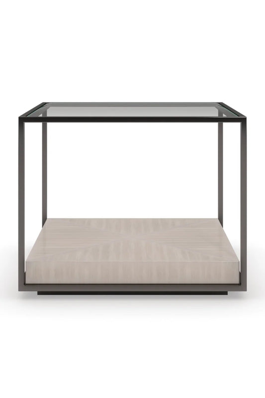 Luxury Metal Framed Glass Coffee Table Modern Italian Style for Villa