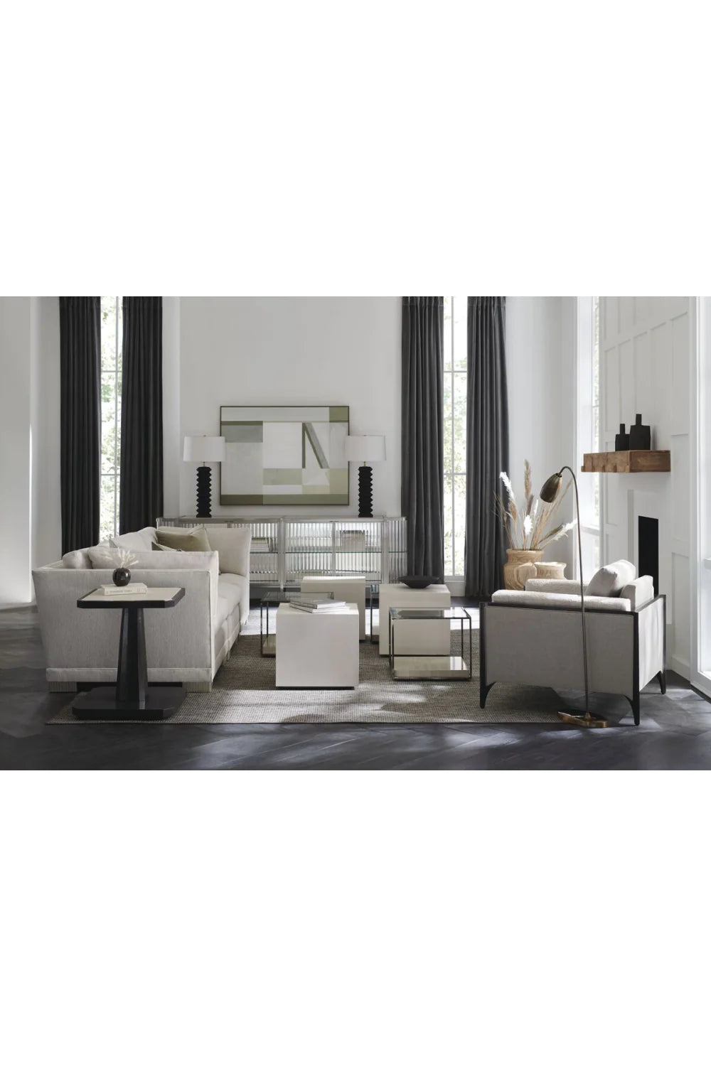 Luxury Metal Framed Glass Coffee Table Modern Italian Style for Villa