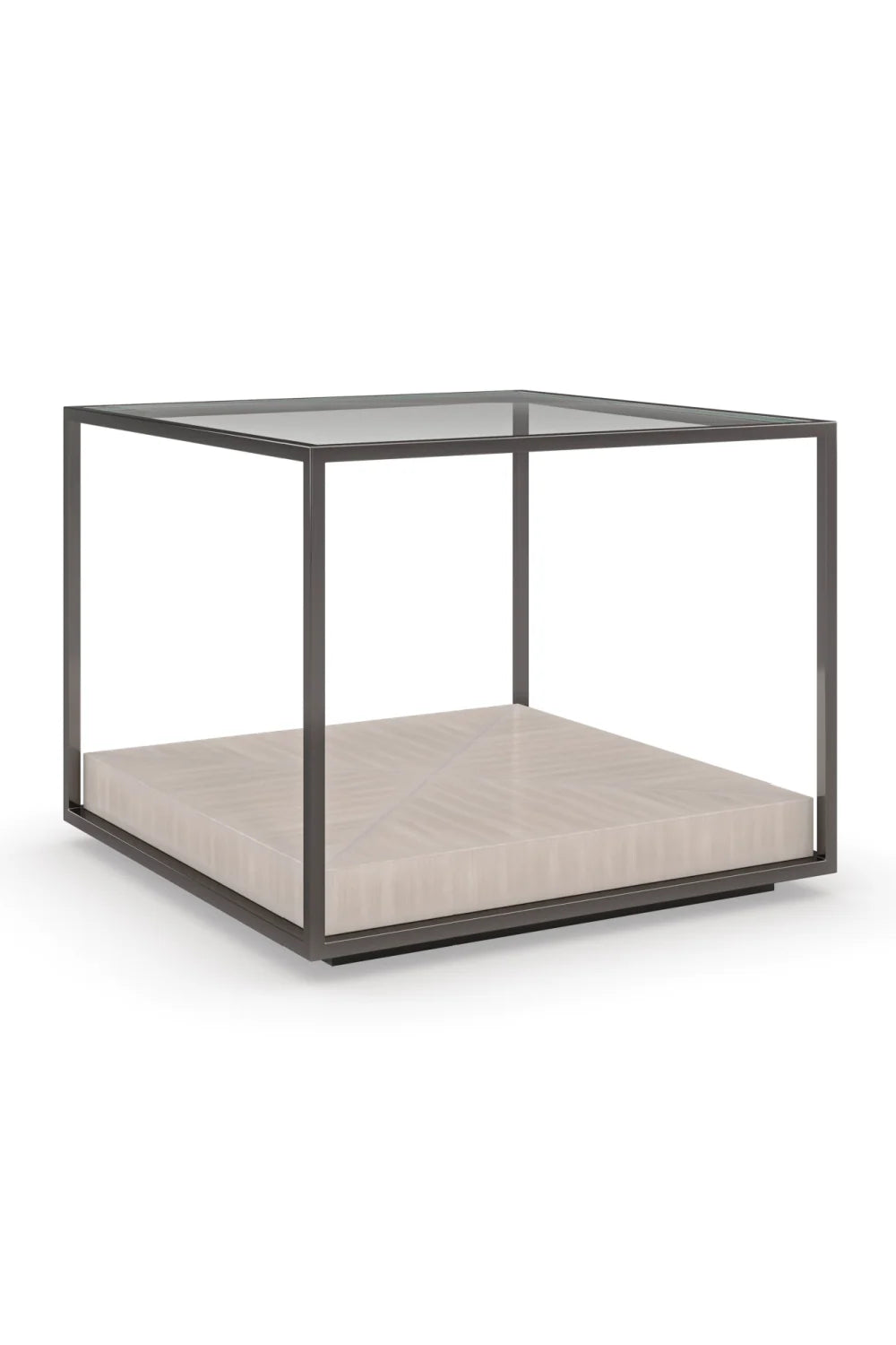 Luxury Metal Framed Glass Coffee Table Modern Italian Style for Villa