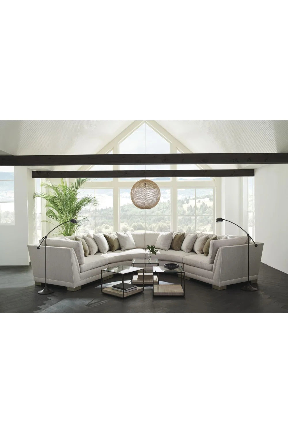 Luxury Metal Framed Glass Coffee Table Modern Italian Style for Villa