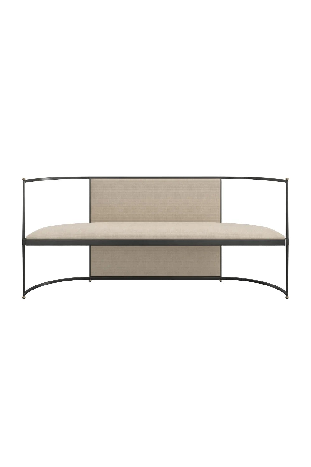 Luxury Metal Framed Wool Bench European Style for Villa