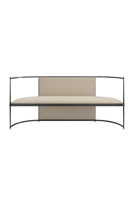 Luxury Metal Framed Wool Bench European Style for Villa