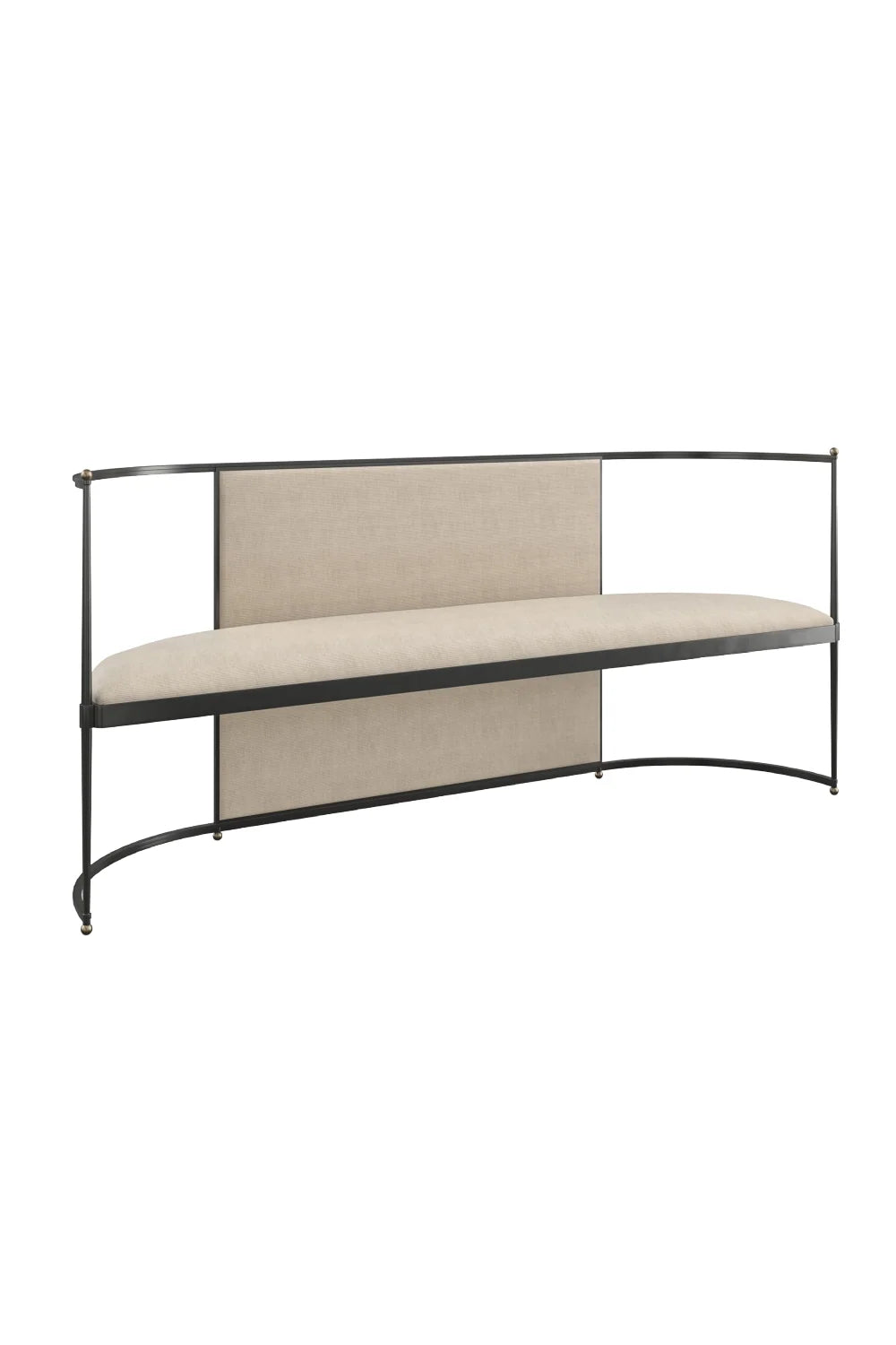Luxury Metal Framed Wool Bench European Style for Villa