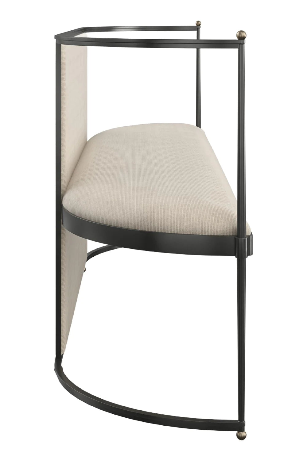 Luxury Metal Framed Wool Bench European Style for Villa