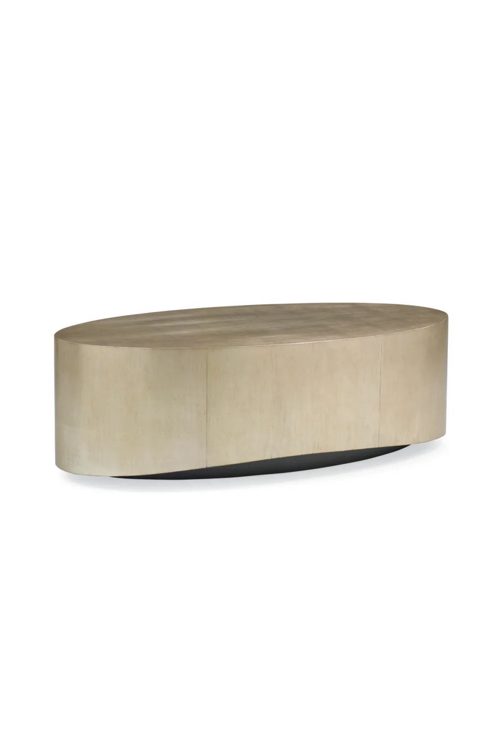 Luxury Metallic Leaf Oval Coffee Table Modern Italian Style for Villa