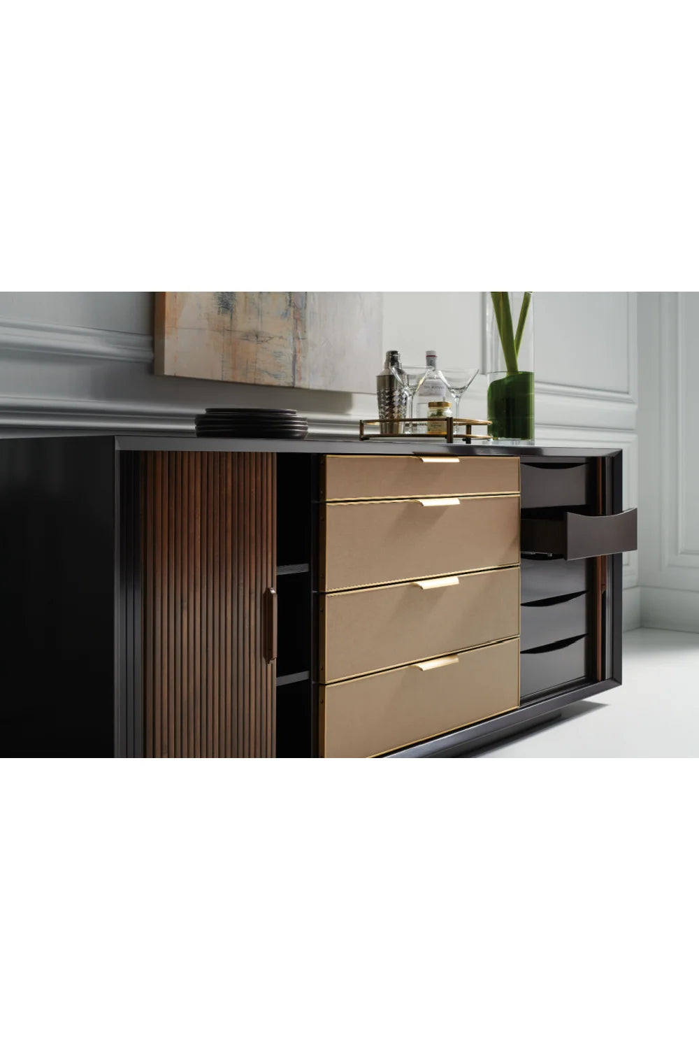 Luxury Mid-Century Walnut Console Table Modern Italian Style for Villa