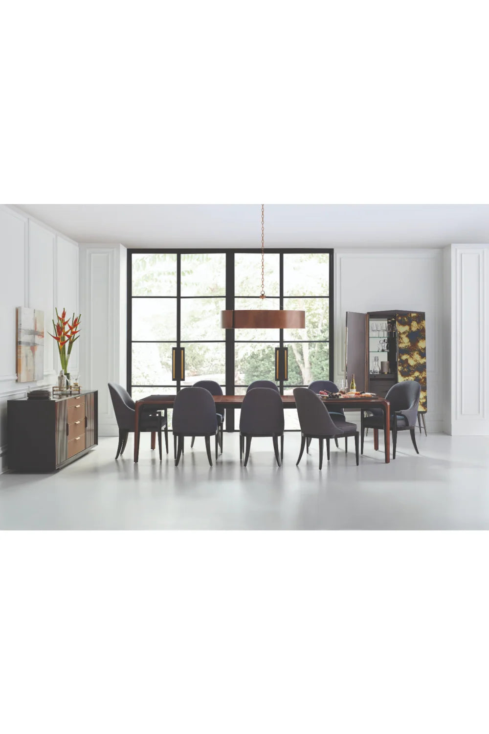 Luxury Mid-Century Walnut Console Table Modern Italian Style for Villa