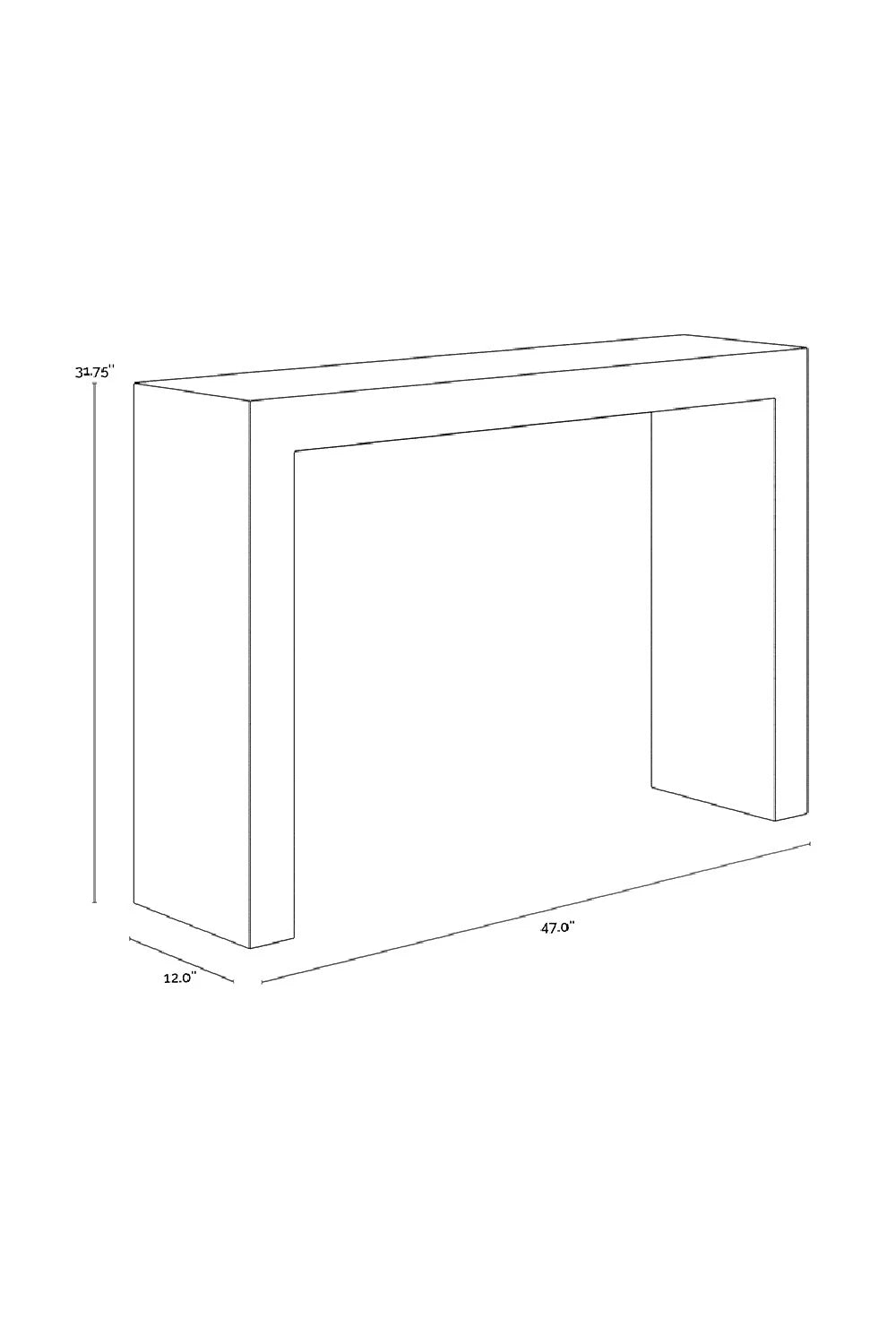 Luxury Minimalist Black Concrete Console Table Modern Italian Style for Villa