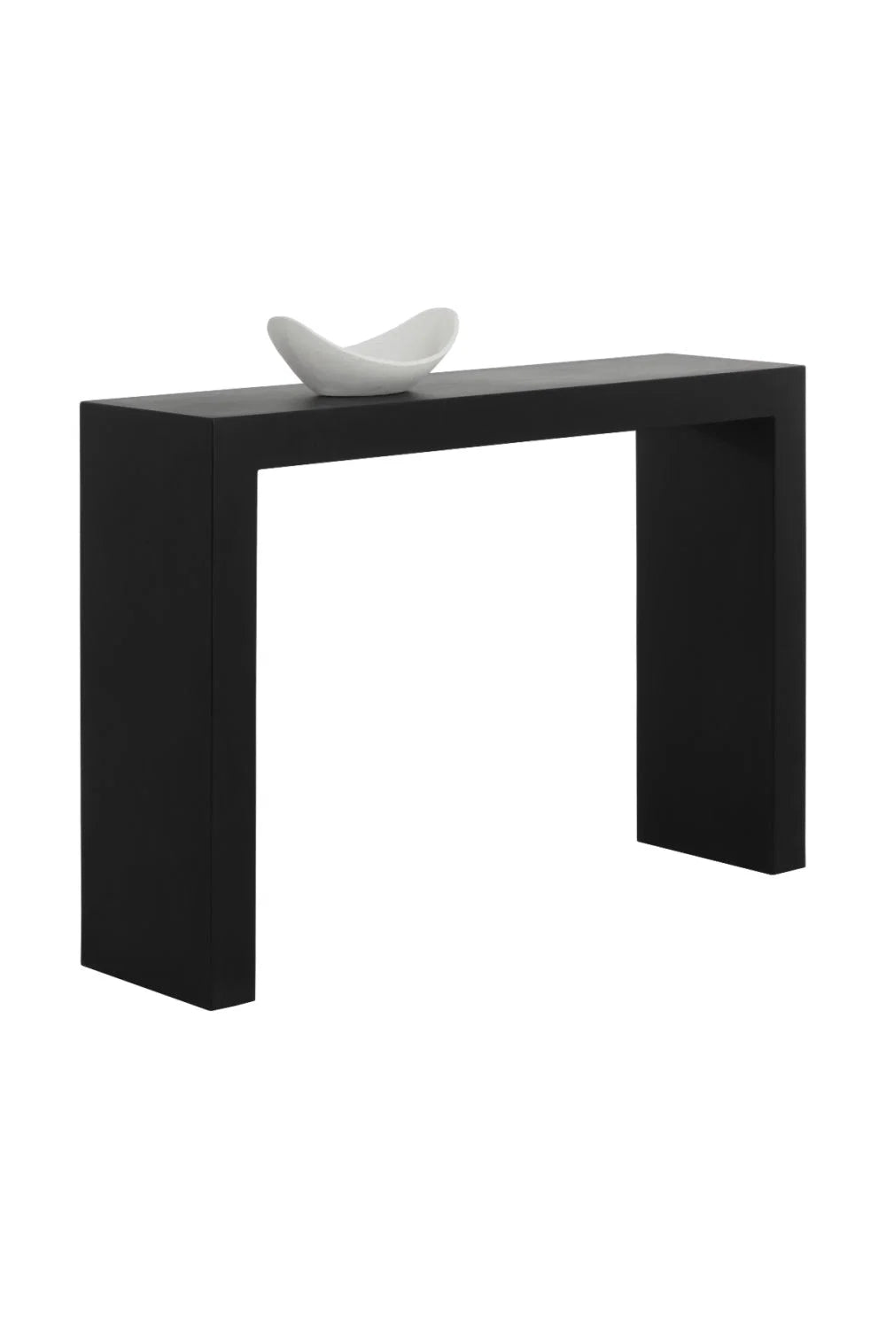 Luxury Minimalist Black Concrete Console Table Modern Italian Style for Villa