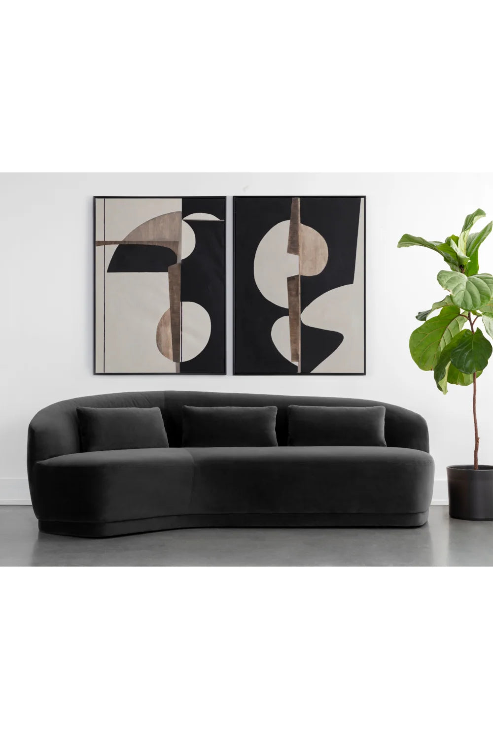 Luxury Minimalist Curved 4-Seater Sofa Modern Italian Style for Villa