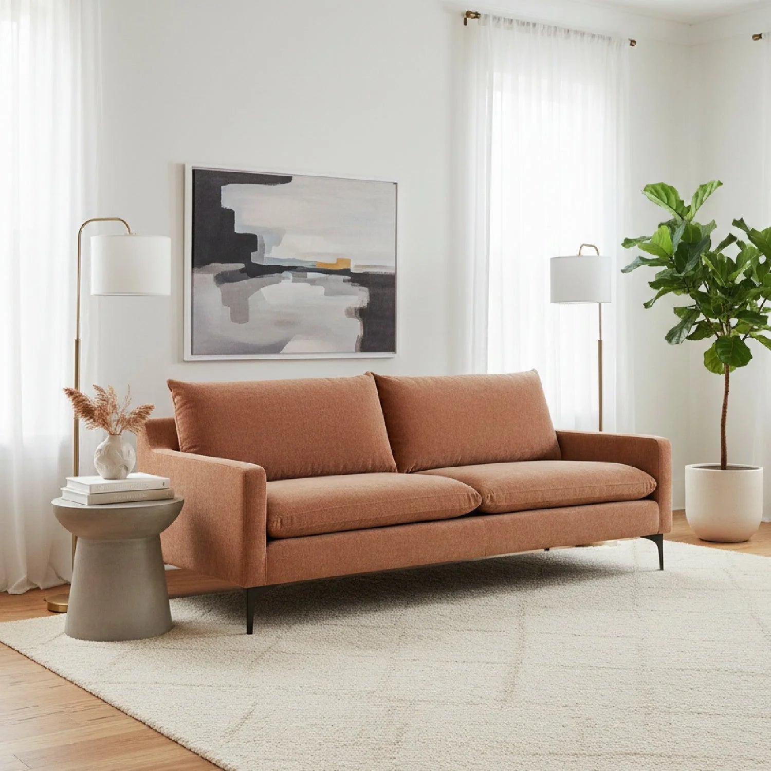 Luxury Minimalist Fabric Sofa Modern Italian Style for Villa