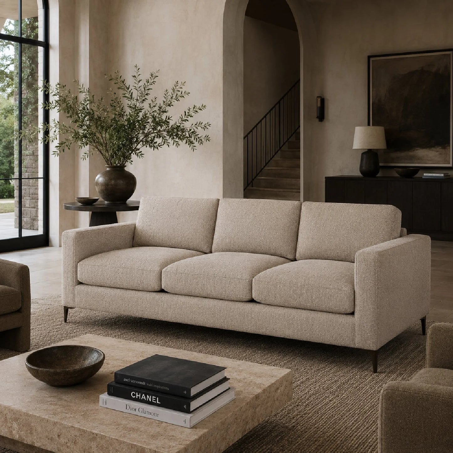 Luxury Minimalist Fabric Sofa Modern Italian Style for Villa