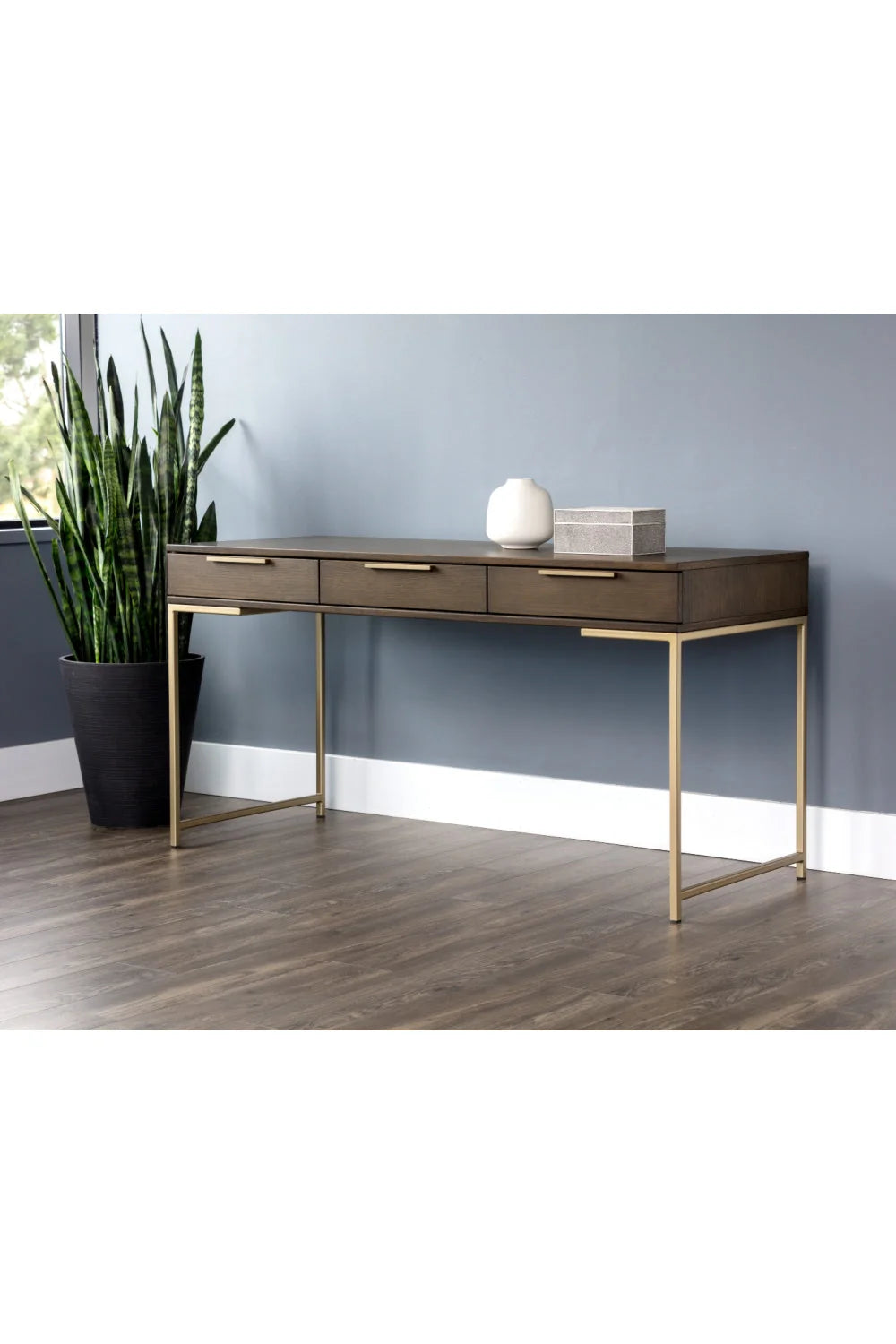 Luxury Minimalist Oak Wood Modern Desk European Style for Villa