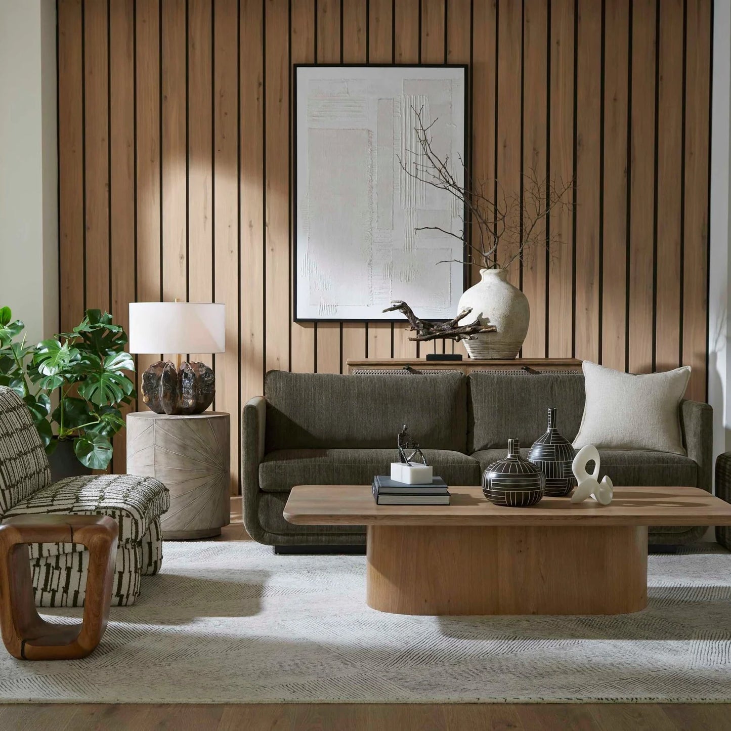 Luxury Minimalist Solid Oak Coffee Table Modern Italian Style for Villa