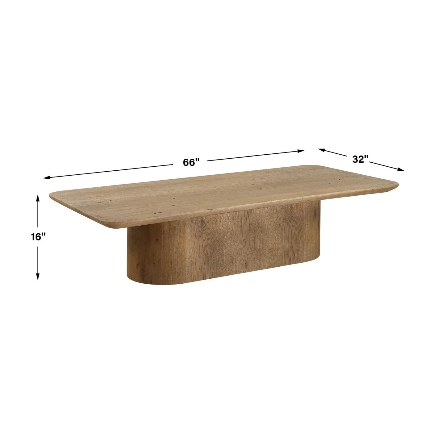 Luxury Minimalist Solid Oak Coffee Table Modern Italian Style for Villa