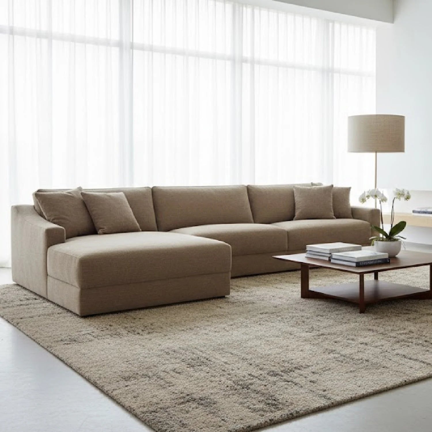 Luxury Minimalist Textured Sectional Sofa Modern Italian Style for Villa