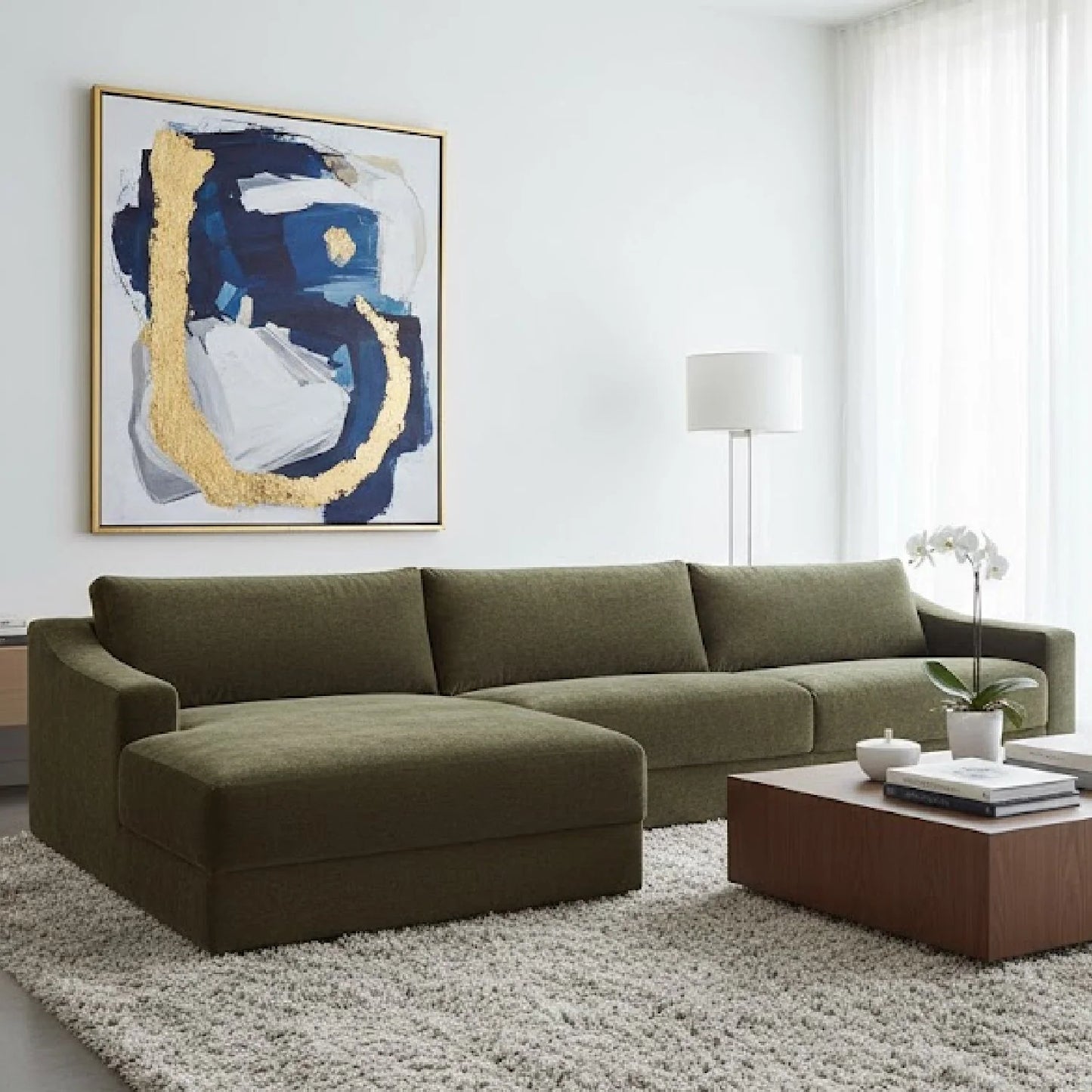 Luxury Minimalist Textured Sectional Sofa Modern Italian Style for Villa