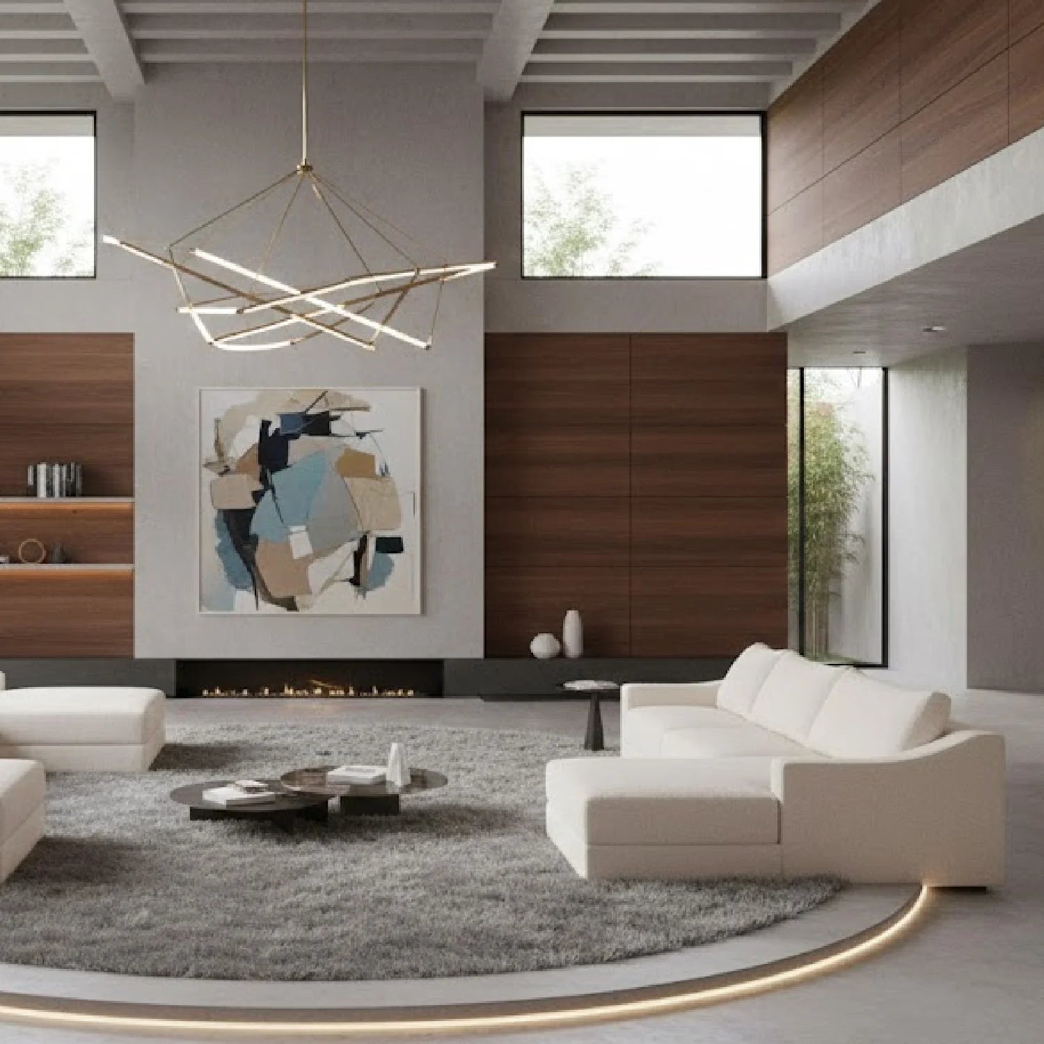 Luxury Minimalist Textured Sectional Sofa Modern Italian Style for Villa
