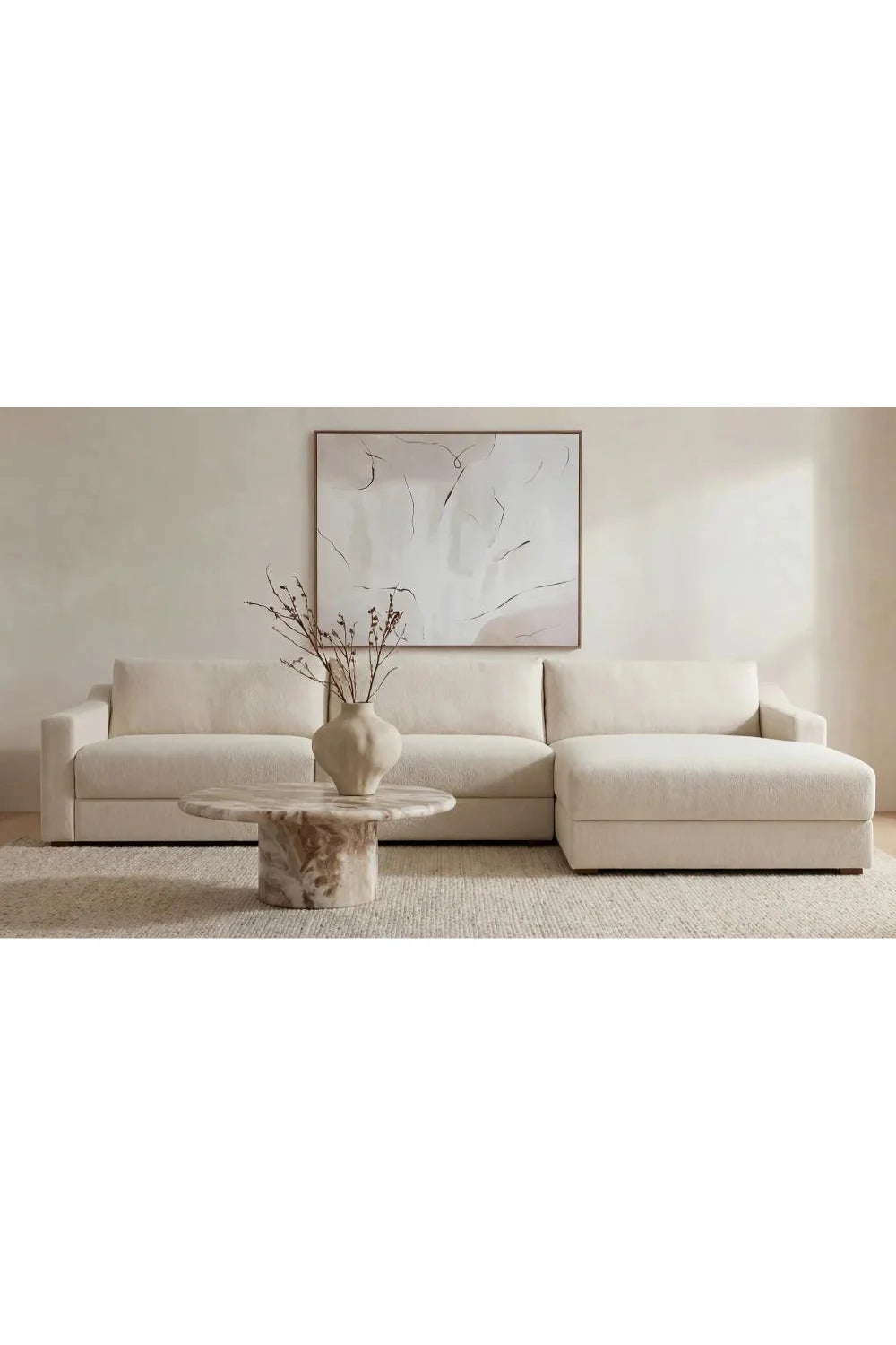 Luxury Minimalist Textured Sectional Sofa Modern Italian Style for Villa