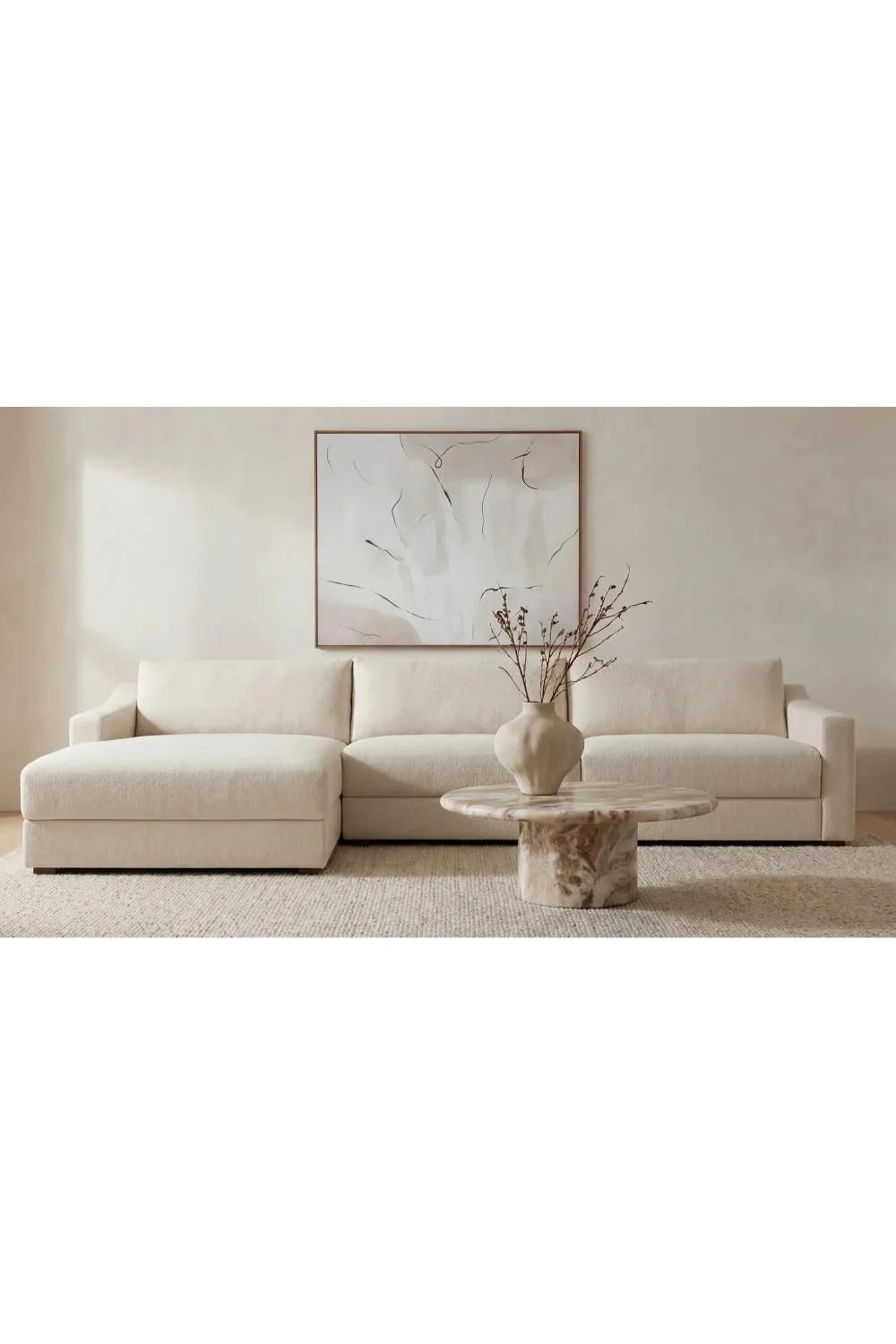 Luxury Minimalist Textured Sectional Sofa Modern Italian Style for Villa