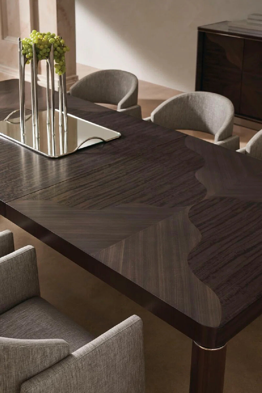 Luxury Mirror Image Extendable Dining Table Modern Italian Style for Villa
