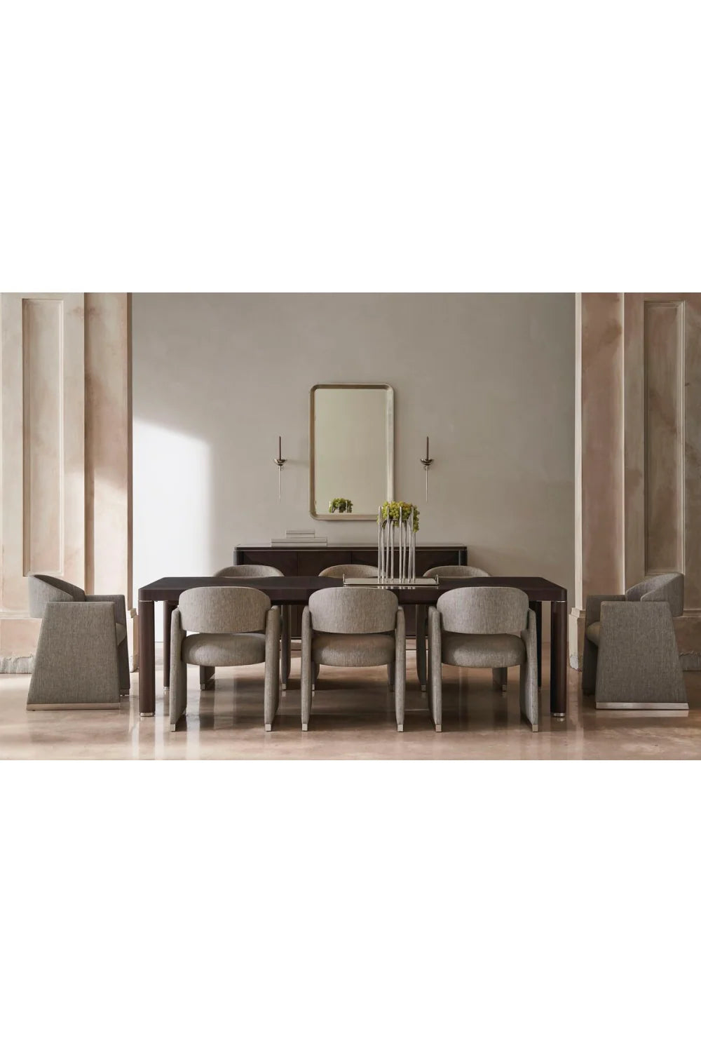 Luxury Mirror Image Extendable Dining Table Modern Italian Style for Villa