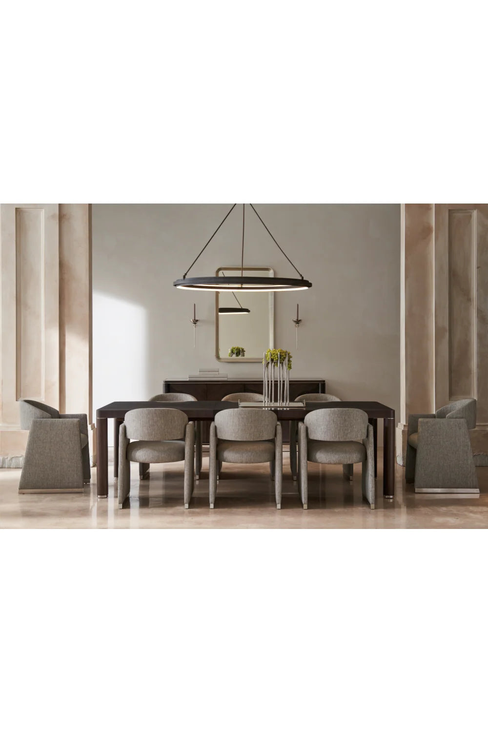 Luxury Mirror Image Extendable Dining Table Modern Italian Style for Villa