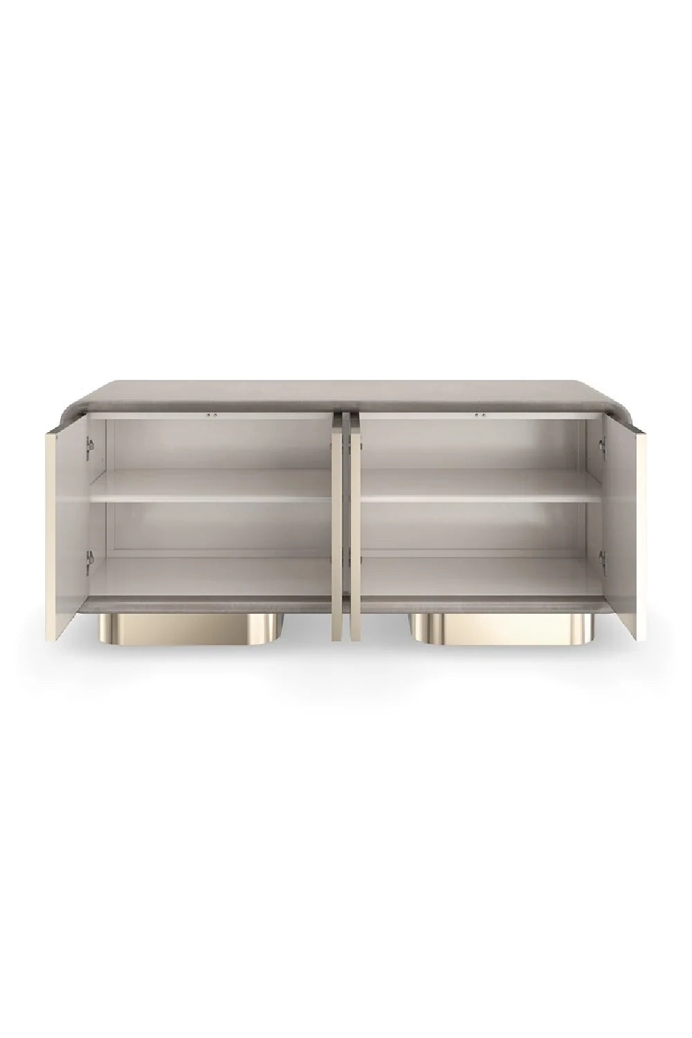 Luxury Mirrored 4-Door Media Unit Modern Italian Style for Villa