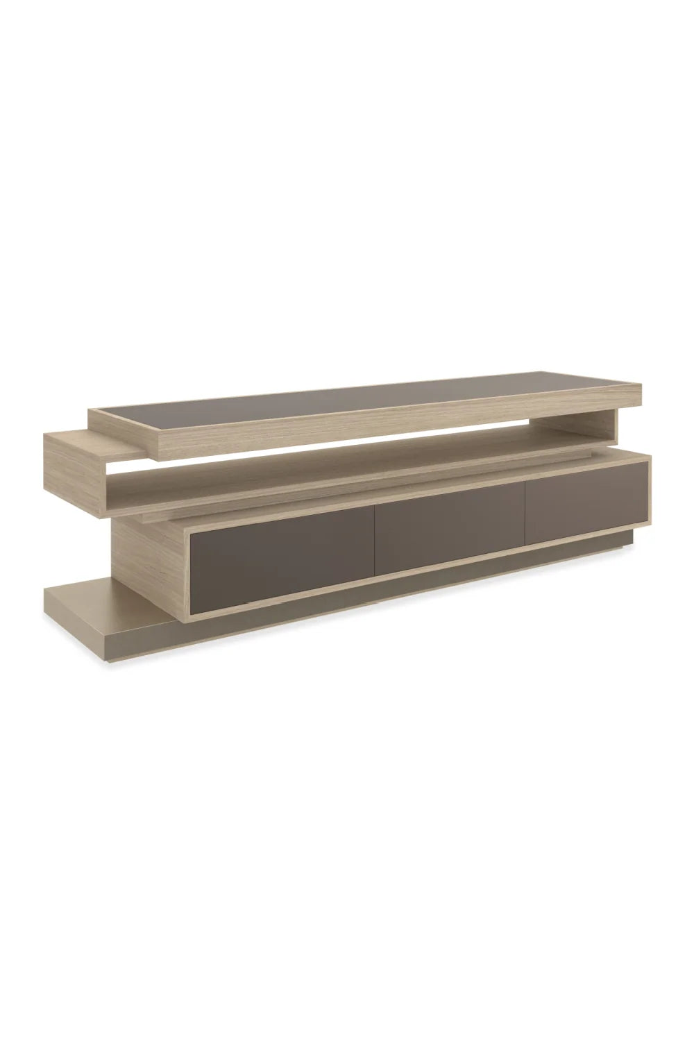 Luxury Mirrored Glass Media Unit Modern Italian Style for Villa