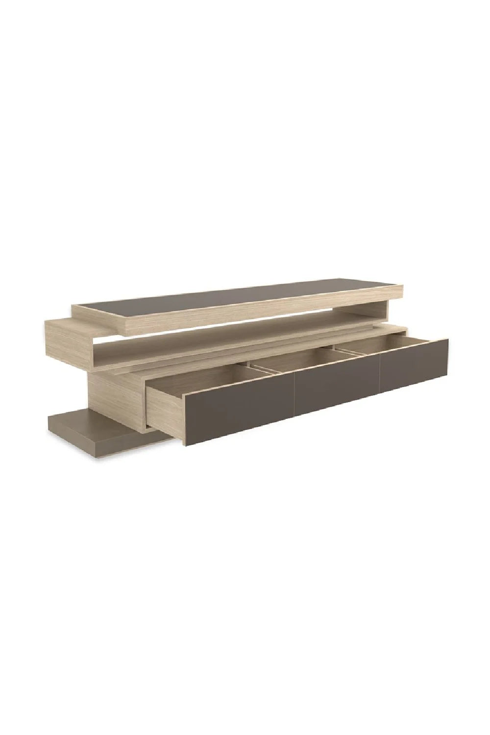 Luxury Mirrored Glass Media Unit Modern Italian Style for Villa