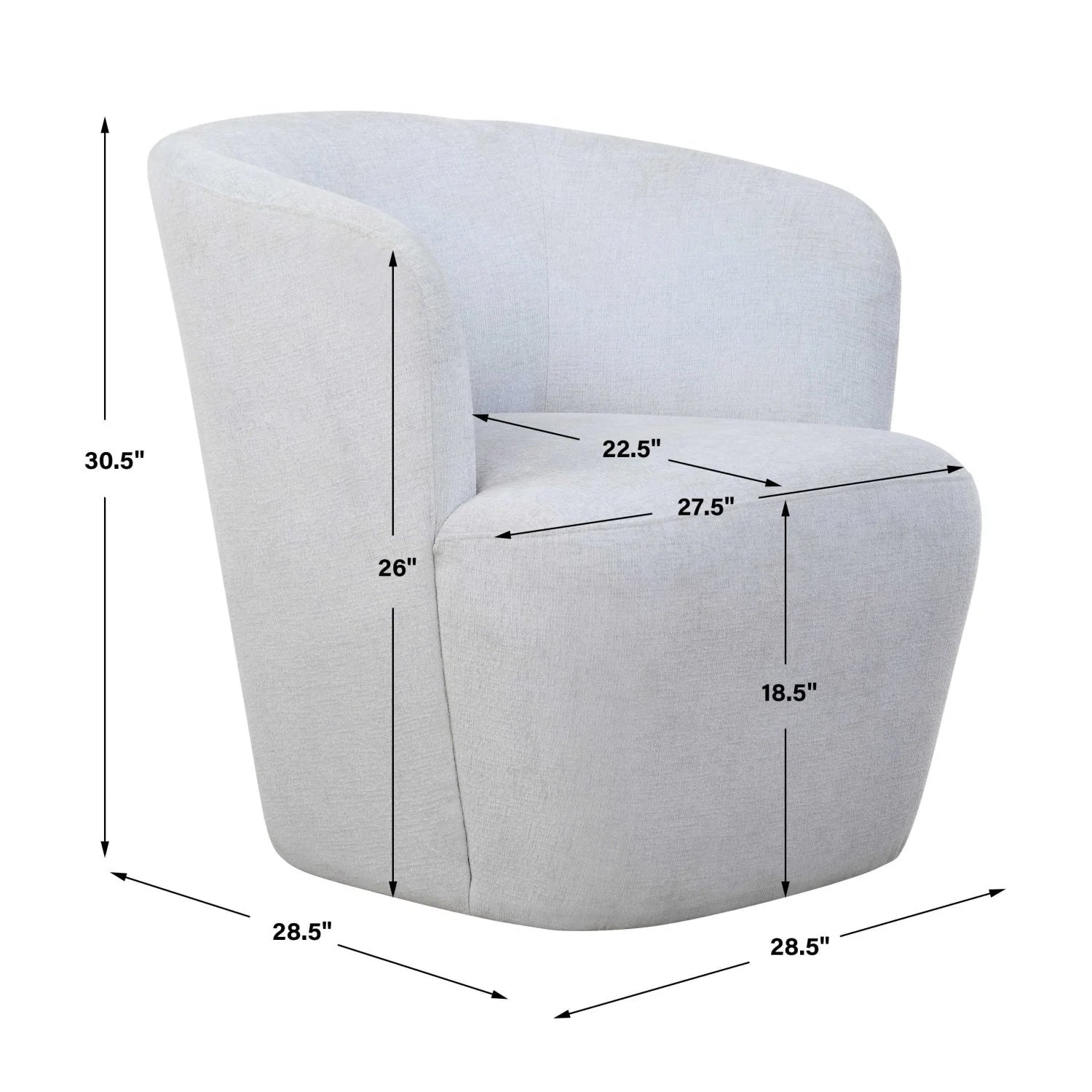 Luxury Mist Swivel Accent Chair Modern Italian Style for Villa