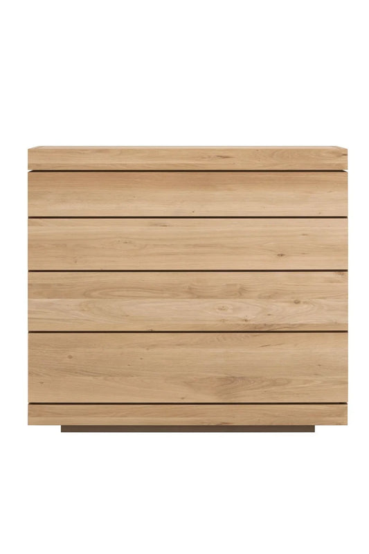 Luxury Modern 4-Drawer Oiled Oak Dresser European Style for Villa